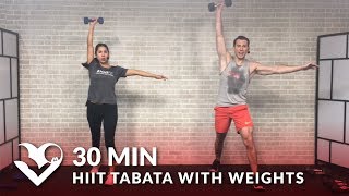 30 Minute HIIT Tabata Workout with Weights - Total Body Workout at Home Dumbbell Training