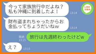 【LINE】家族旅行にタダで勝手に便乗する嘘つきママ友「財布盗まれたみたいだから払ってよw」→浮かれるDQN女にある衝撃の事実を伝えた時の反応が…ww【スカッとする話】【総集編】