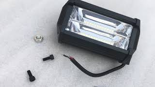 72 watt 6d led light output and covering range video - suitable for cars bikes jeeps wide coverage