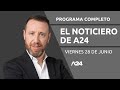 15 DÍAS SIN LOAN: Nuevos rastrillajes y allanamientos #ElNoticieroDeA24 Programa completo 28/06/2024