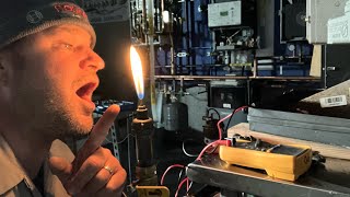 Mikey Pipes Training Facility #1 Testing Thermocouple Millivolts from Gas Flame