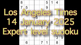 Sudoku solution – Los Angeles Times 14 January 2025 Expert level