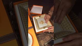 Hermes unboxing cendrier mosaique au 24 couleur/ ashtray collection.