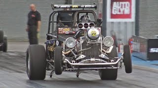 Supercharged Street Legal T-Bucket 'Twister' at Santa Pod Raceway