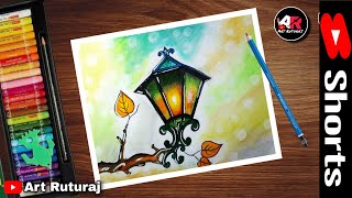Oil Pastel Street Light Drawing / Street Lamp Drawing with Oil Pastel #short