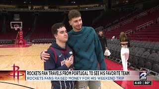 Die-hard fan travels all the way from Portugal to experience first Houston Rockets game