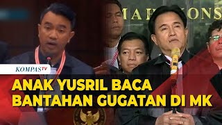 Momen Anak Yusril Baca Bantahan Gugatan Kubu Anies-Ganjar di MK: Narasi Bukan Bukti Hukum