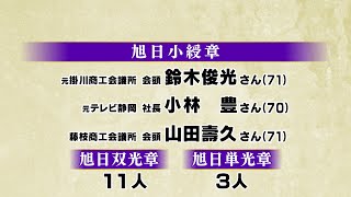 春の叙勲　静岡県内からは７８人