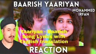 Baarish Yaariyan - Lyrics with English translation||Himanshu Kohli||Rakul Preet Reaction