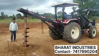 Tractor Mounted Post hole digger |Gaddha Khodne ki machine | BHARAT INDUSTRIES 7417890204