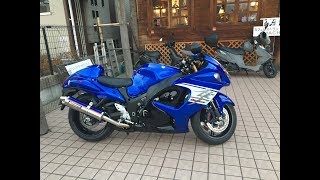 新車デビュー　おめでとう　ヨシムラサイクロンブルーチタンサウンドを聞いてね　2017 Suzuki GSX1300R Hayabusa　スズキ・ハヤブサ