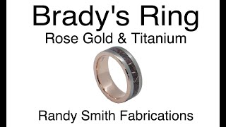 Brady's Ring, Rose Gold Wrapped Titanium w/ Pink Tourmaline & Gold Inlay