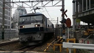 JR貨物 EF210-301号機[吹]+コキ20B 2077レ【U19A-805、806、807日本曹達積載！】