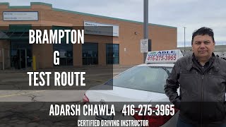 Brampton G Road Test Route