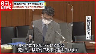 【国会】被害者救済法案“10日成立”の公算大きく  河野担当相“つぼも寄付の対象に”