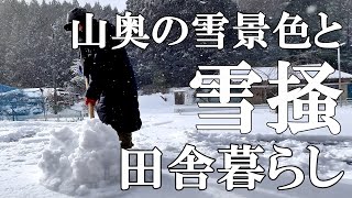 【雪景色と雪かき】標高800ｍの美しい雪景色と大変な雪かき。ブルーベリー畑のネット外し。節分恵方巻き作り。自然豊かな山奥暮らしの日々｜村暮らし｜移住｜料理【標高800mの田舎暮らし】