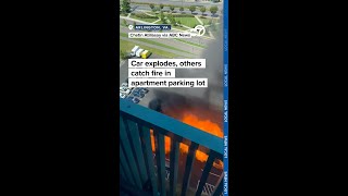 Vehicle explodes in apartment parking lot, damaging two nearby vehicles