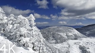 【4K】Climbing snow-covered Mt. Kitayokodake - Japan