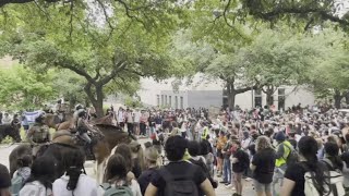 Protesters and police clash at the University of Texas at Austin