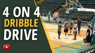 Basketball Practice with Coach Scott Nagy -  4 on 4 Dribble Drive