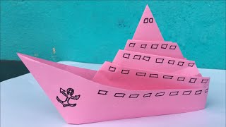 How to make a paper ship | paper ship craft | paper craft paper ship | origami pirate ship | boat