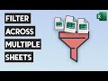 Excel FILTER function across multiple worksheets - FILTER Formula