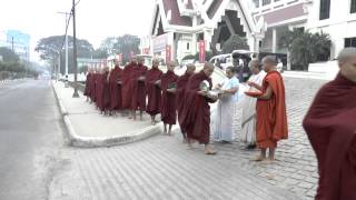 Ven. Saccananda, his mom and another Upasika offered Alms food to 40 Buddhist monks.