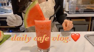 [ENG][cafe vlog 15] 카페알바 브이로그/카페사장/개인카페/수박주스/카페창업/korea cafe vlog/cafe part time job vlog.