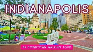 Downtown Indianapolis, Indiana 🇺🇸  - 4K - Virtual Walking Tour