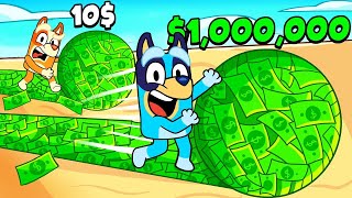 BLUEY Y BINGO en una CARRERA de DINERO en ROBLOX!!