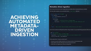 How To Leverage Schema Evolution For Automated Metadata-Driven Ingestion