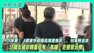 【新聞一點靈】PCR排爆！ 9歲童快篩陽高燒衝急診... 枯等險送命　25歲女確診轉重症有「氣喘」史插管治療