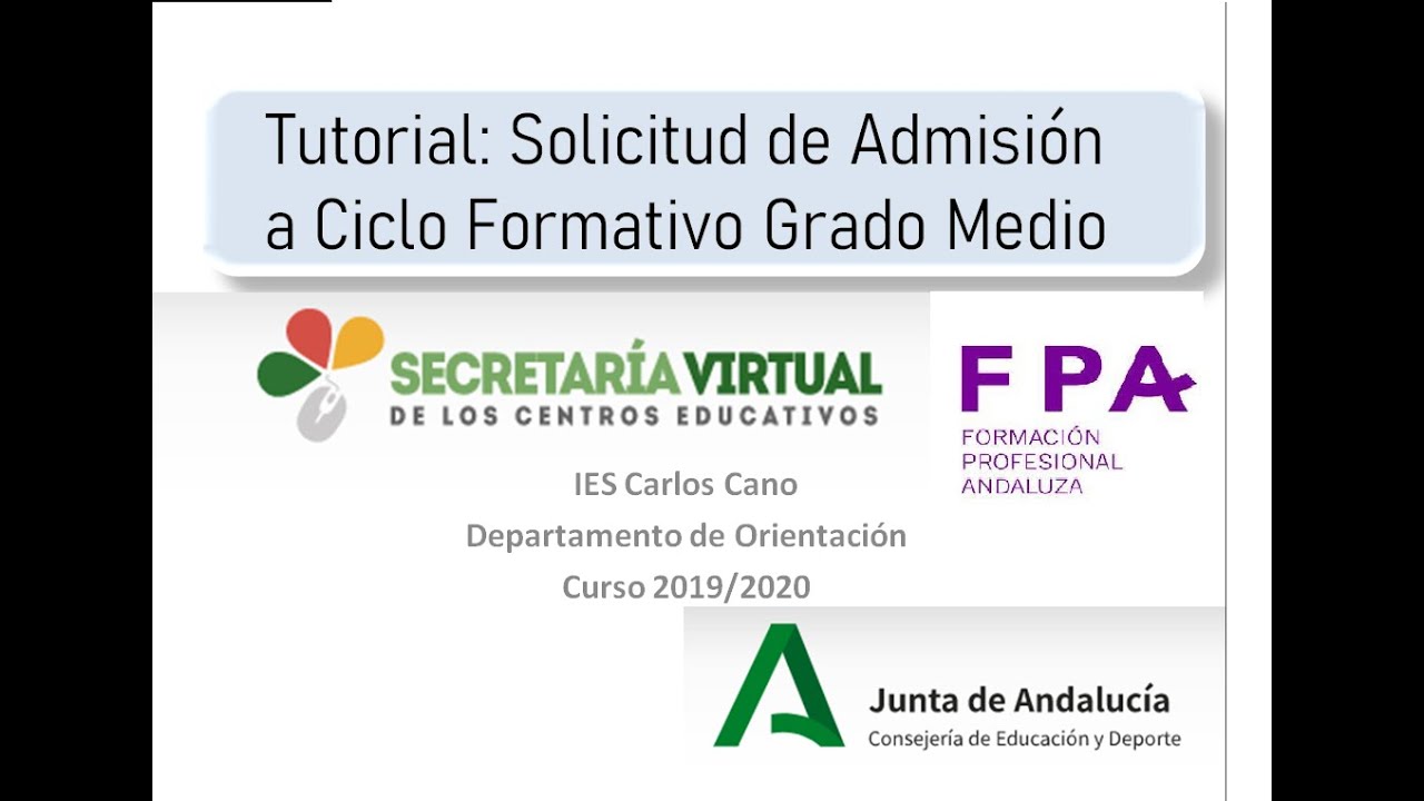 Tutorial: Solicitud De Admisión A Ciclo Formativo Grado Medio - YouTube