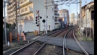 阪堺電車708号の後面展望 宿院から天王寺駅前