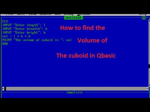 How To Find The Volume Of Cuboid Simpal Program Qbasic
