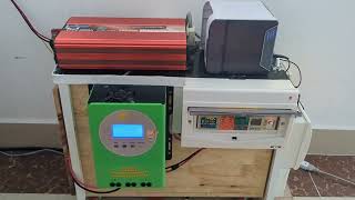 សូឡា២ផ្ទាំង Inverter 2kva អាគុយ 12V 65Ah