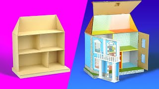 How to make cardboard two-story doll house mansion