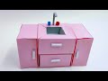 Easy paper dollhouse kitchen | Miniature Kitchen counter with cabinets and sink | Origami dollhouse