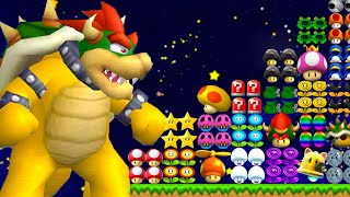 What happens if Giga Bowser Collect all Power-Ups in World 1-1?