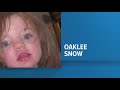 Mother of missing toddler Oaklee Snow charged with neglect