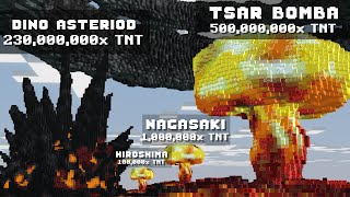 Nuclear Explosion Size Comparison in Minecraft