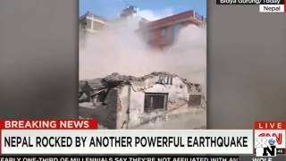 Nepal earthquake 2015 - 7.3 Earthquake Building Collapse Caught On Camera! 5/12/2015