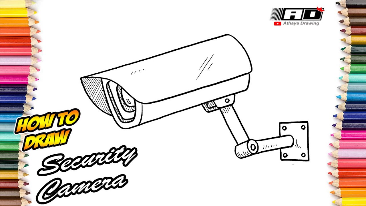 Security Camera Drawing Modern Security Cameras Vector Seamless