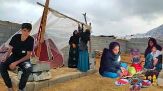 Amazing video of the Yalda night celebration of a homeless family in a tent