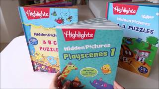 Highlights Hidden Pictures 英文找找點讀書系列 第一波新書開箱：Playscene 1、ABC Puzzles、1-2-3 Puzzles