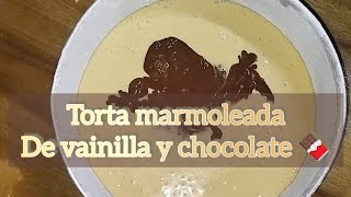 torta marmoleada 🎂 de vainilla y chocolate 🍫