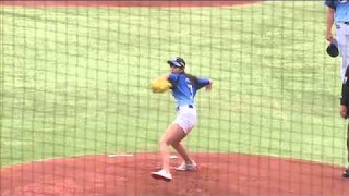 【コマ送り映像】稲村亜美、始球式で驚異103キロ投球＆始打式で神スイング！