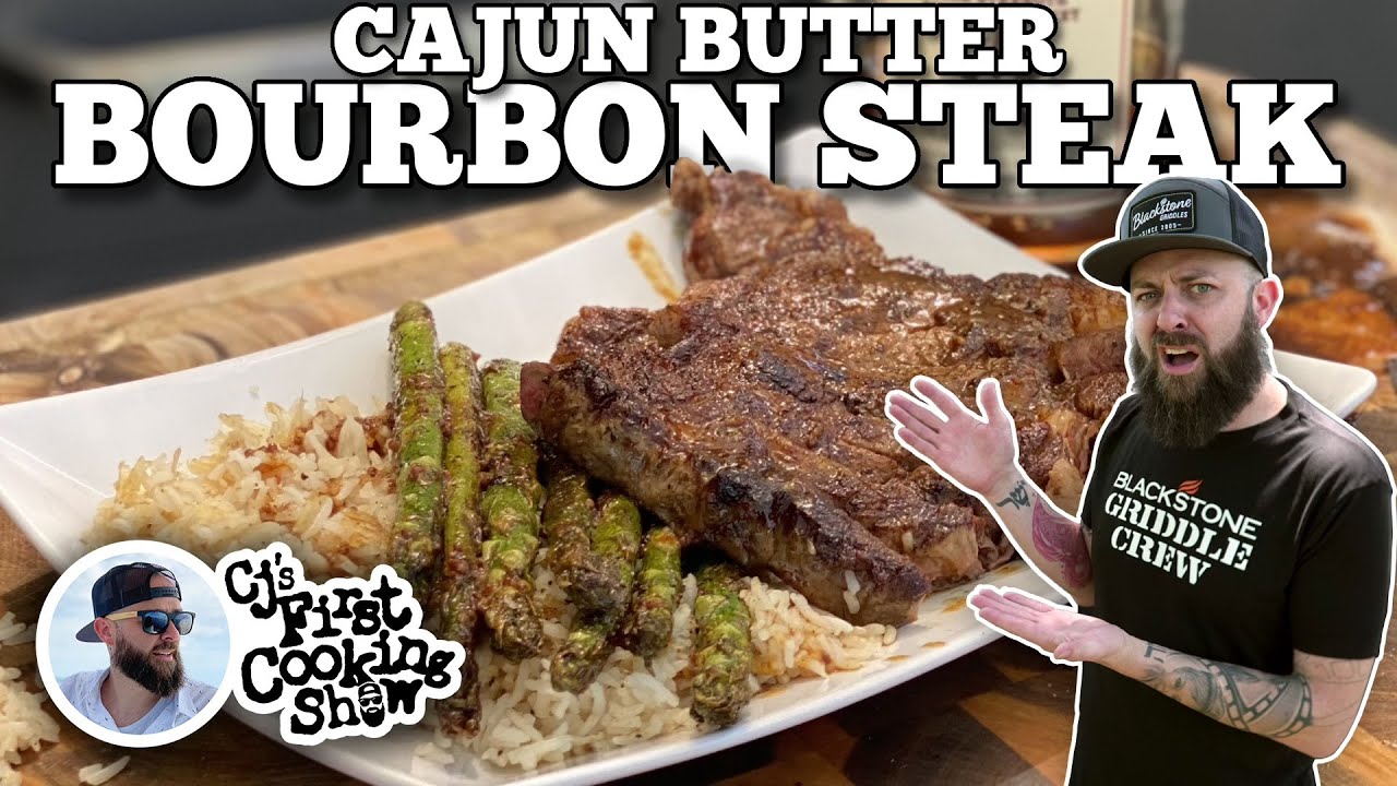 CJ's Cajun Butter Bourbon Steak | Blackstone Griddles - YouTube