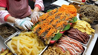 We sell 1,200 kimbap a day! Great Korean Grandmother. / korean street food