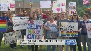 Protests in Rowan County over marriage licenses